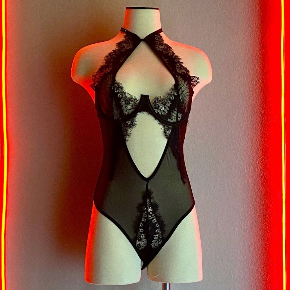 Black lace lingerie